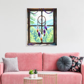 Traumfänger im Fenster | Boho-Kunst Leinwanddruck (Insitu (Wohnzimmer))