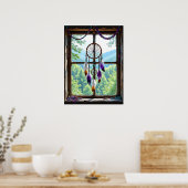 Traumfänger im Fenster | Boho-Kunst Poster (Küche)