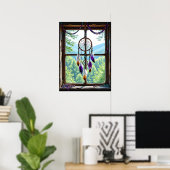 Traumfänger im Fenster | Boho-Kunst Poster (Heimbüro)