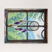 Traumfänger im Fenster | Boho-Kunst Puzzle (Horizontal)