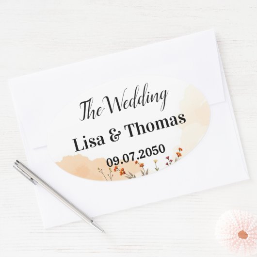 Traumfänger Macrame Hochzeit Ovaler Aufkleber (Umschlag)