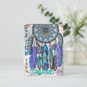 Traumfänger mit einem zauberhaften, türkisfarbenen postkarte (Stehend Vorderseite)