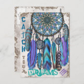 Traumfänger mit einem zauberhaften, türkisfarbenen postkarte (Vorne/Hinten)