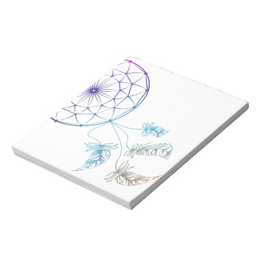 Traumfänger mit weißem Hintergrund Notizblock (Rotiert)