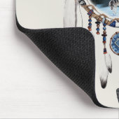 Traumfänger mit Wolfhintergrund Mousepad (Ecke)