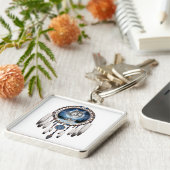 Traumfänger mit Wolfhintergrund Schlüsselanhänger (Seite)