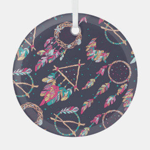 Traumfänger: nahtloses Vintage-Muster. Ornament Aus Glas