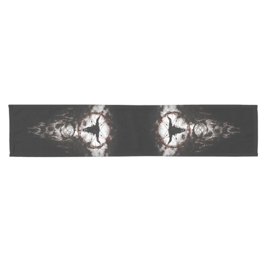 Traumfänger-Pentagramm Kurzer Tischläufer (Horizontal)