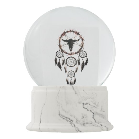 Traumfänger-Pentagramm Schneekugel (Vorderseite)