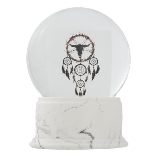 Traumfänger-Pentagramm Schneekugel (Rückseite)