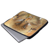 Traumfänger - rote Geistfox-Laptop-Hülse Laptopschutzhülle (Vorne Knopf)