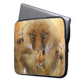 Traumfänger - rote Geistfox-Laptop-Hülse Laptopschutzhülle (Vorderseite Links)