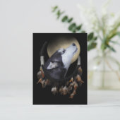 Traumfänger und blauer mit Augen Husky Postkarte (Stehend Vorderseite)