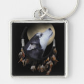 Traumfänger und blauer mit Augen Husky Schlüsselanhänger (Vorne)