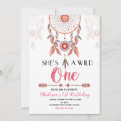 Traumfänger Wild Einladung zum 1. Geburtstag (Vorderseite)
