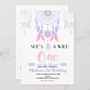 Traumfänger-wilde 1. Geburtstags-Einladung Einladung