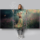 Traumfeld Triptych Dark Emerald Portrait Art Geschenkpapier Set