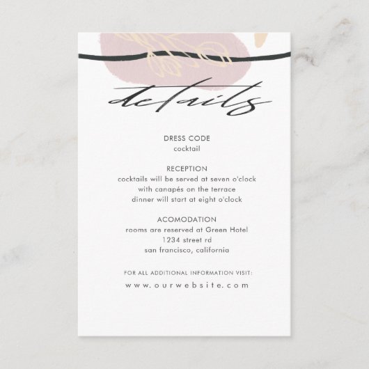 Traumfelder | Guest Information Card Begleitkarte (Vorderseite)