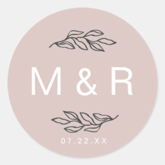 Traumfelder verschwinden | Floral Monogramm Aufkle Runder Aufkleber