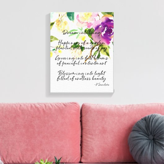 Traumgedicht Wasserfarben Lila Blumen Leinwanddruck (Insitu (Wohnzimmer))