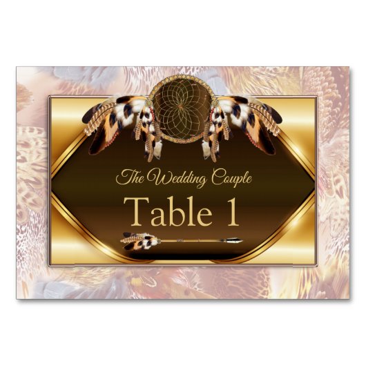 Traumgreifende Tischkarten Tischnummer (Vorderseite)