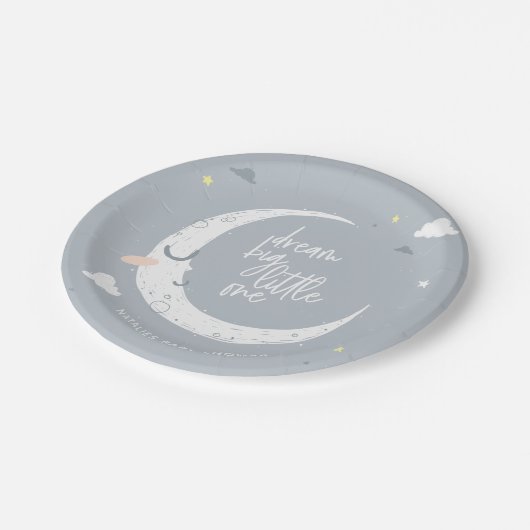 Traumgroßes kleines Babydusche Party Pappteller (Schrägansicht)