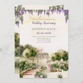 Traumgrüner Garten elegantes Hochzeitstag Einladung (Vorne/Hinten)