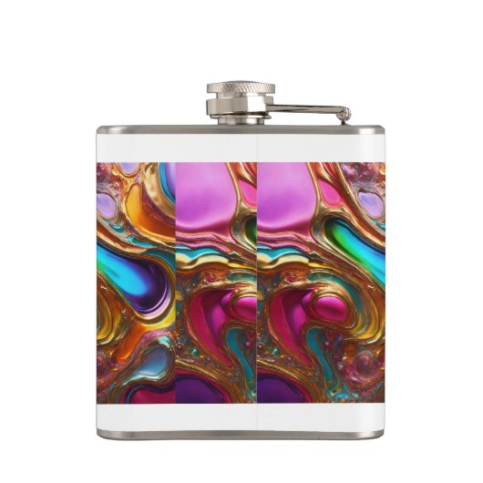 Traumhaft farbiger Vinyl-Wrap-Kolben Flachmann (Rückseite)