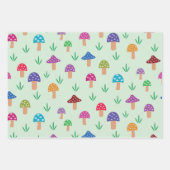 Traumhaft farbiges Pilzmuster Geschenkpapier Set (Vorderseite 3)