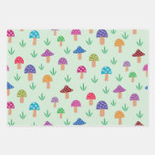 Traumhaft farbiges Pilzmuster Geschenkpapier Set (Vorderseite)