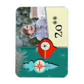Traumhaft für Retro Christmas Flexi Foto Magnet (Vertikal)