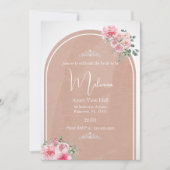 Traumhaft pfirsichrosa Blume Kronenwald Brautparty Einladung (Vorderseite)