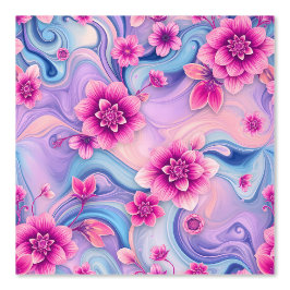 Traumhaft Rosa Blumenwirbel auf Pastel Wasserfarbe Tapete