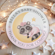 Traumhaft über der Mond Raccoon Girl Baby Dusche