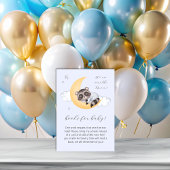 Traumhaft über der Moon Raccoon Baby Dusche Begleitkarte