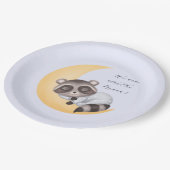 Traumhaft über der Moon Raccoon Baby Dusche Pappteller (Schrägansicht)