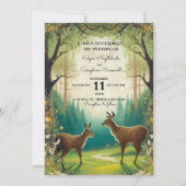 Traumhaft verzauberter Wald Rustikale Hochzeitsein Einladung (Vorderseite)