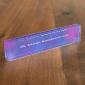 Traumhafte Abstrakte Farben in Rosa Lila und Blau Namensplakette (Seite)