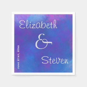 Traumhafte Abstrakte Farben in Rosa Lila und Blau Serviette