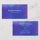 Traumhafte Abstrakte Farben in Rosa Lila und Blau Visitenkarte (Vorne/Hinten)