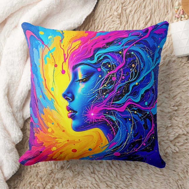 Traumhafte Abstrakte Frau Kissen (Decke)