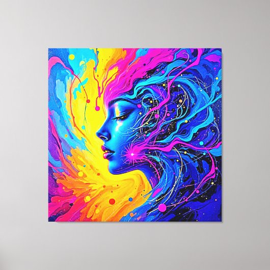 Traumhafte Abstrakte Frau Leinwanddruck (Vorderseite)