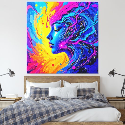 Traumhafte Abstrakte Frau Leinwanddruck (Insitu (Schlafzimmer))