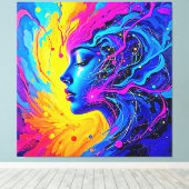 Traumhafte Abstrakte Frau Leinwanddruck (Insitu (Holzboden))