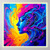 Traumhafte Abstrakte Frau Poster (Vorne)