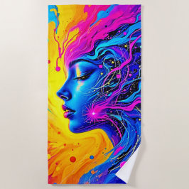 Traumhafte Abstrakte Frau Strandtuch