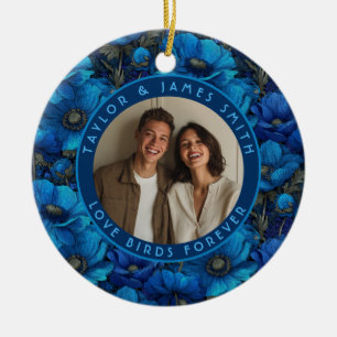 Traumhafte Anemonen funkelnde Strandhochzeit Keramik Ornament