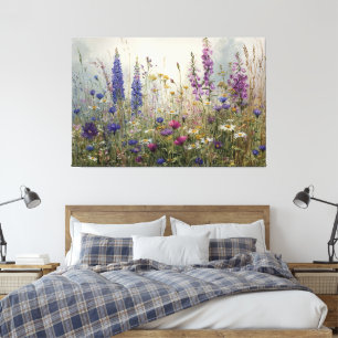 Traumhafte Aquarell-Wildblumen Leinwanddruck