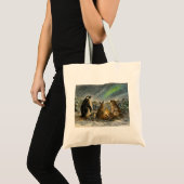 Traumhafte Aurora-Tiermalerei mit langem Nachhall Tragetasche (Vorderseite (Produkt))