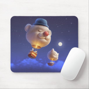 Traumhafte Ballonfahrt: Lächelnder Bichon-Heißluft Mousepad